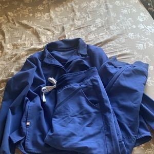 Figs royal blue jogger scrubs set